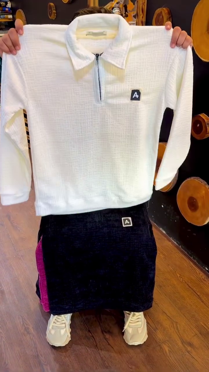 Arctic Textured Zip Collar Sweatshirt Set ⚪️🌨️