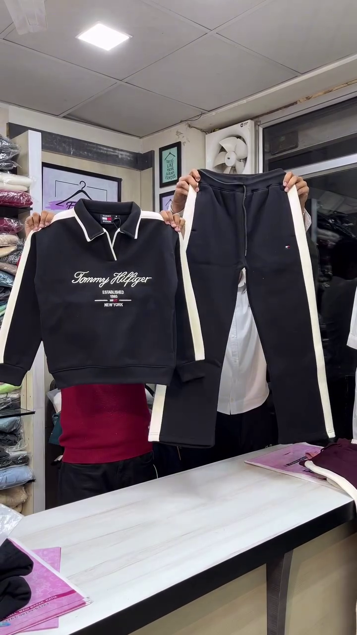 Pink & Cream Side‑Stripe Cozy Sweatshirt Jogger Co‑ord Set