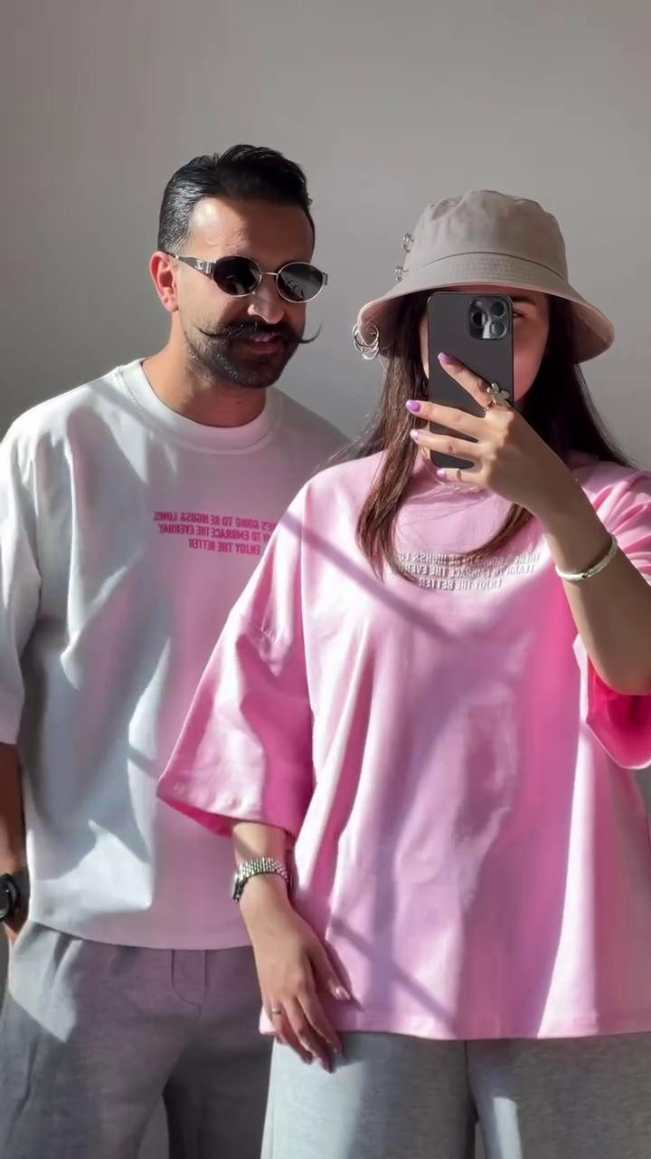 Minimalist Oversized Unisex Graphic Statement T-Shirt (Red & Off-White Variants)