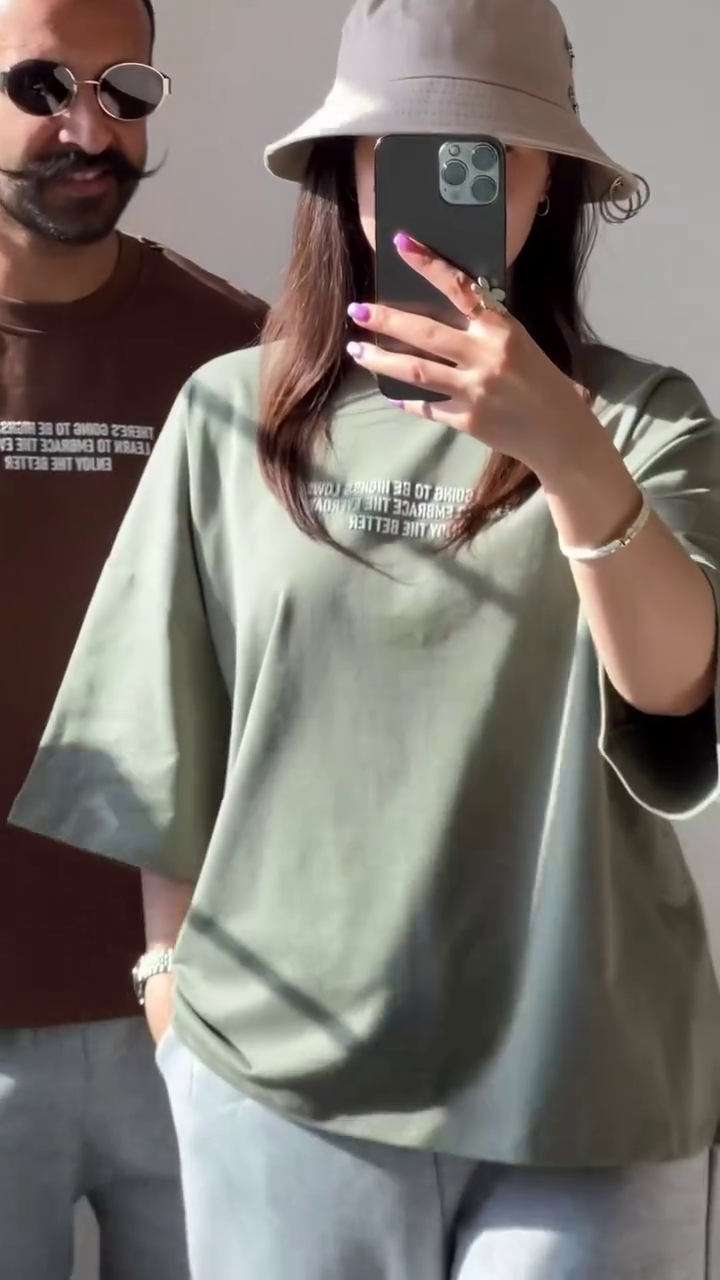 Minimalist Oversized Unisex Graphic Statement T-Shirt (Red & Off-White Variants)