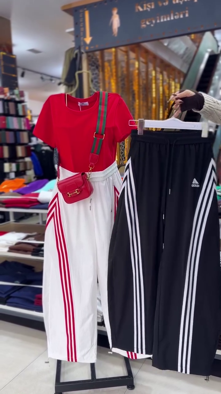 Sporty Wide-Leg Track Pants with Triple Side Stripes (White with Red Stripes & Black with Yellow Stripes Variants) 🖤🤍🔥