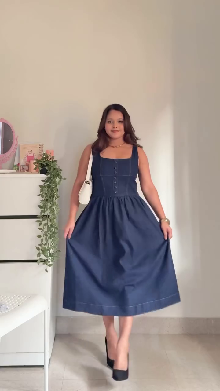 Pink and White Vertical Striped Front Button Down Midi Shirt Dress with Collared Neckline and Flowy A-Line Silhouette