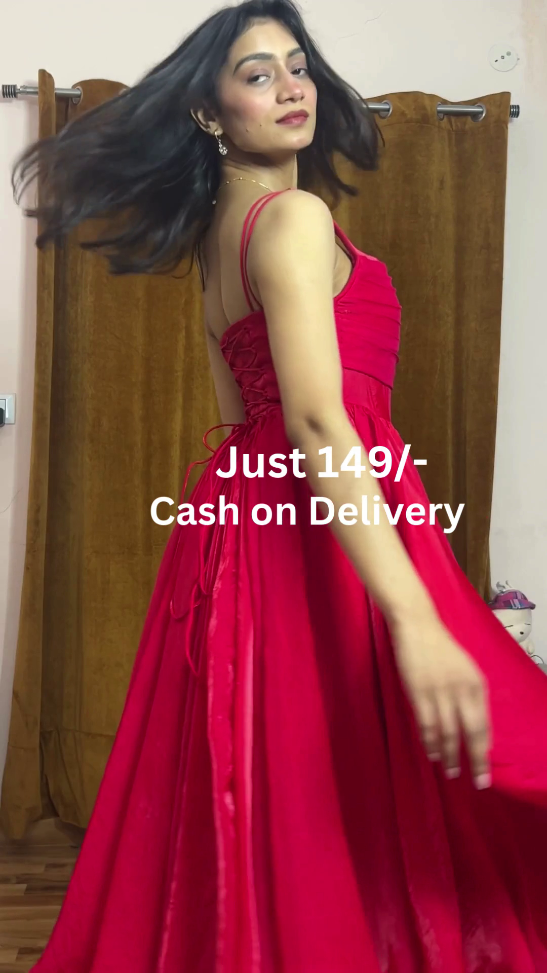 Scarlet Red Square-Neck Sleeveless Gathered Flared Maxi Dress with Structured Bodice & Flowing Floor-Length Silhouette – Elegant Evening Statement Gown