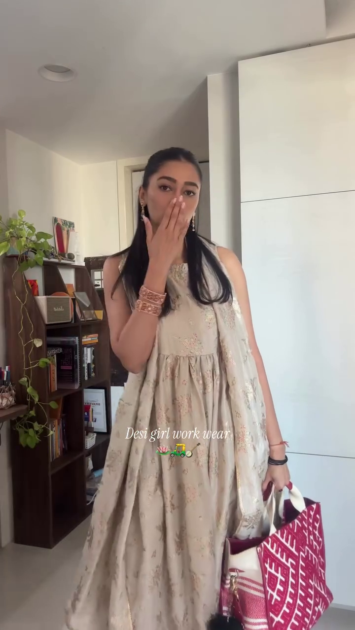 Midnight Black & Magenta Floral Printed Flared Short Kurti with V-Neckline & White Straight Pants – Indo-Western Desi Workwear Fusion Outfit