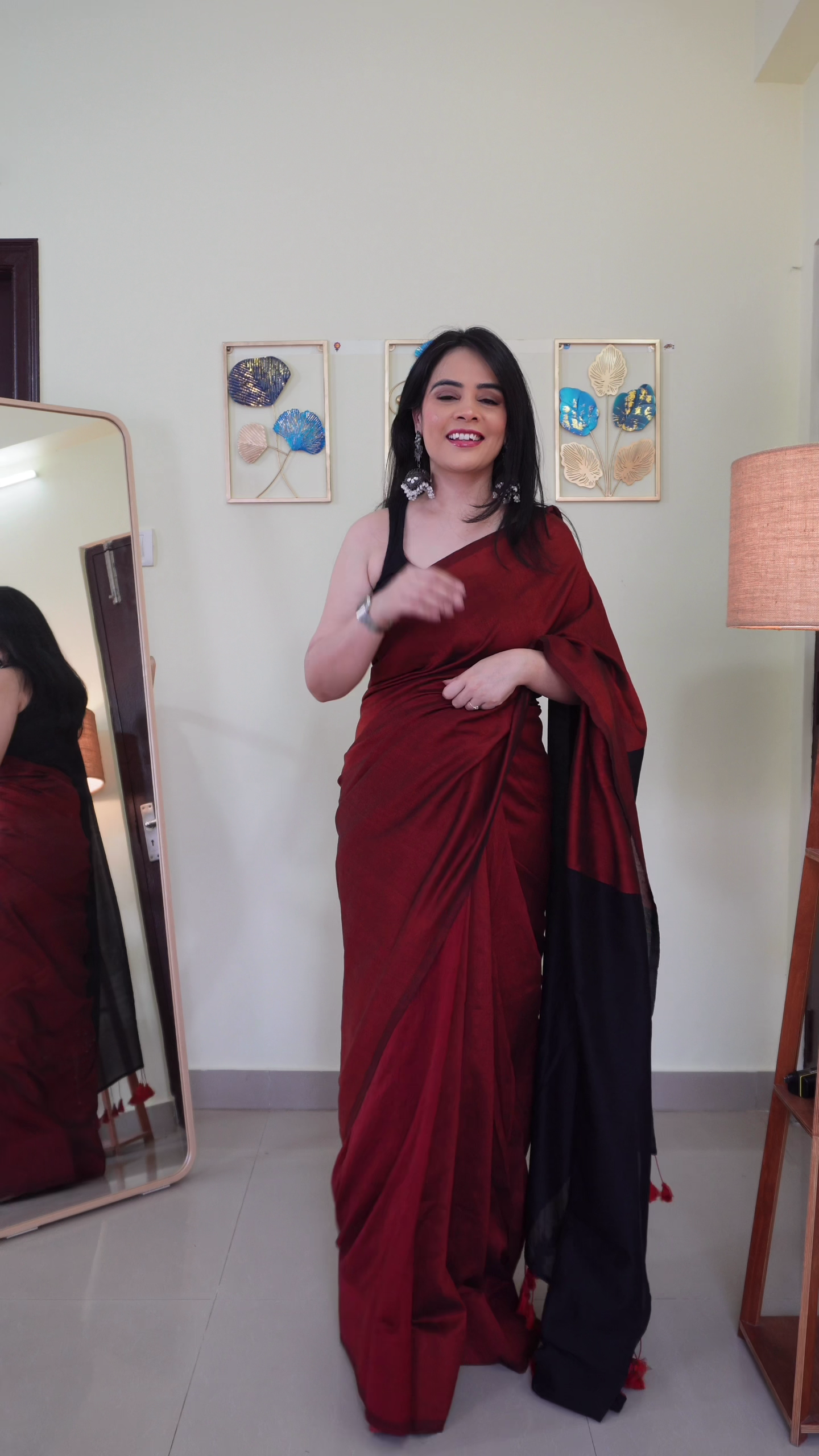 Sky Blue Sheer Sequin-Dotted Lightweight Saree with Elegant Draped Pallu Paired with Sleeveless Blouse – Minimal Glam Festive & Party Wear Ethnic Ensemble