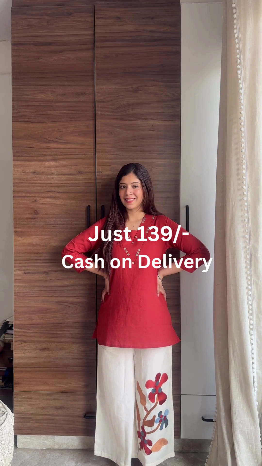 Embroidered Festive Kurti Sharara Style Suit with Designer Bell Sleeves