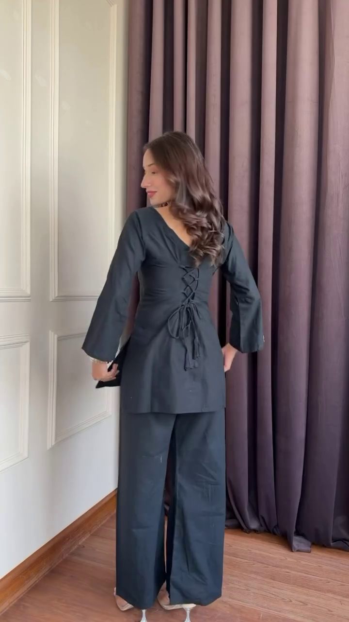 Kurti with Matching Flared Palazzo Pants Set