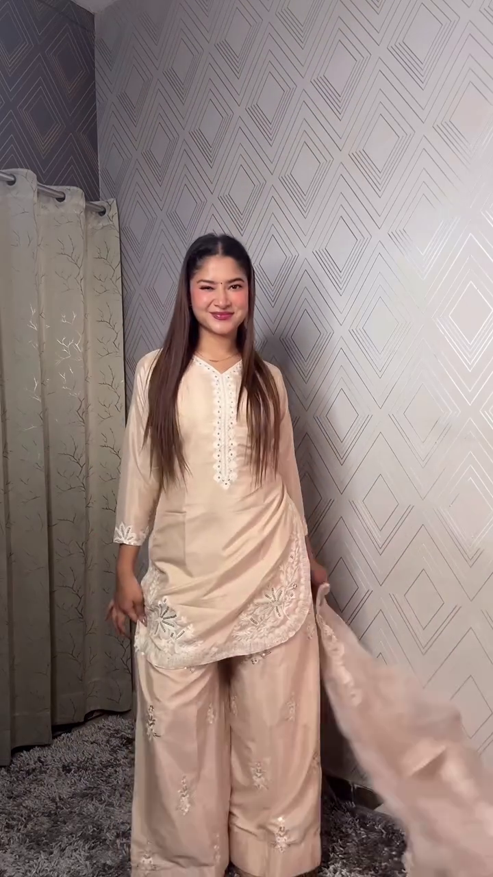 Ethnic Kurta with Matching Wide Palazzo Set