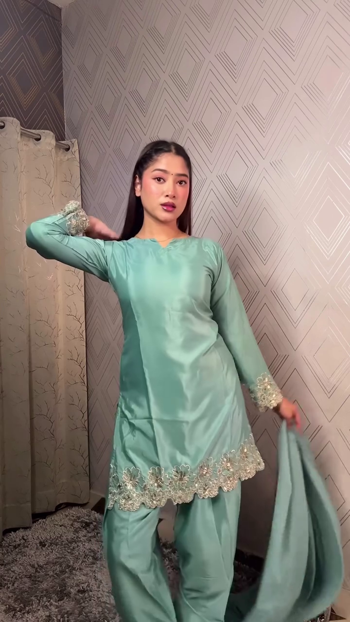 Ethnic Kurta with Matching Wide Palazzo Set