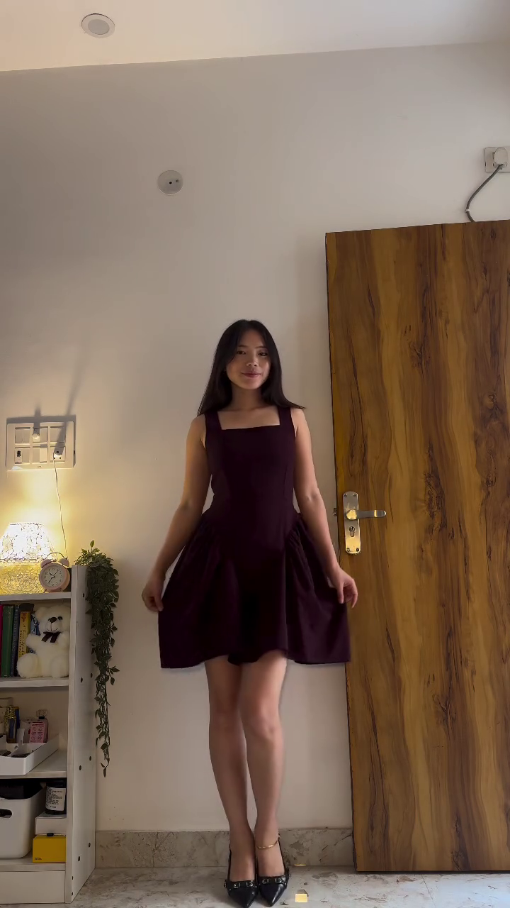 Yellow Checkered Smocked Summer Mini Dress