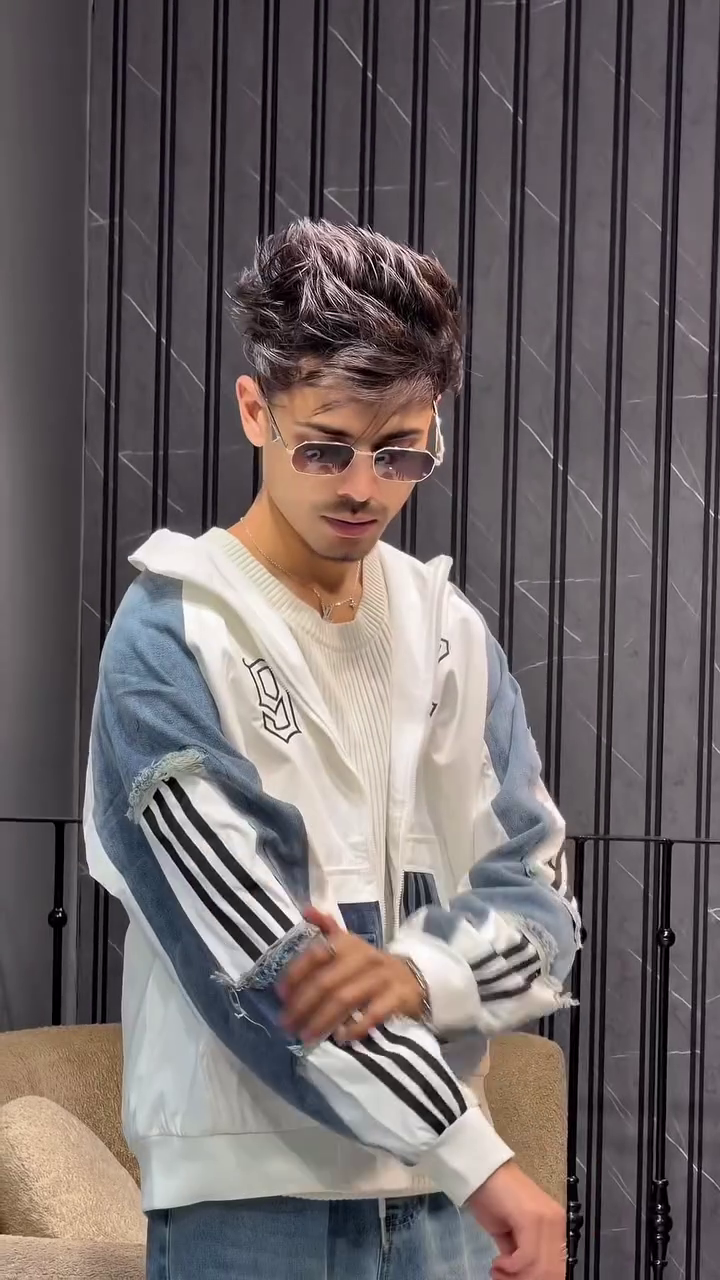 Denim Patch Streetwear Bomber Jacket