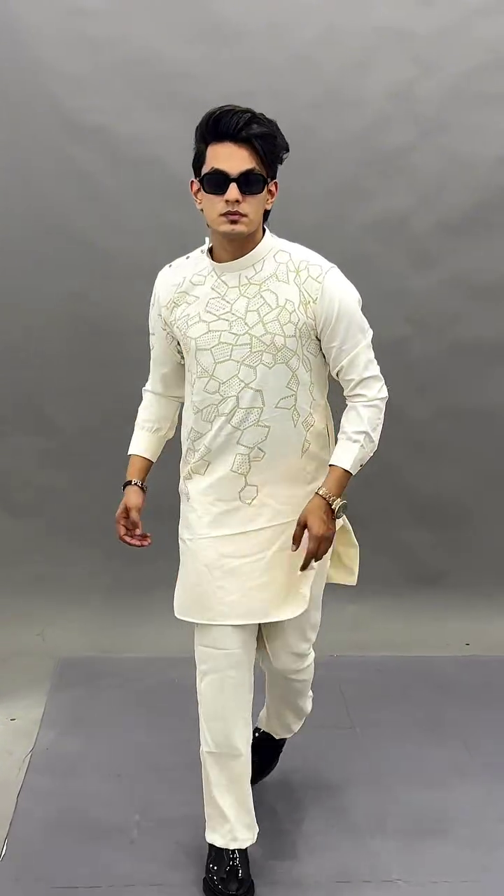 Embroidered Designer Kurta with  Straight Ethnic Pants