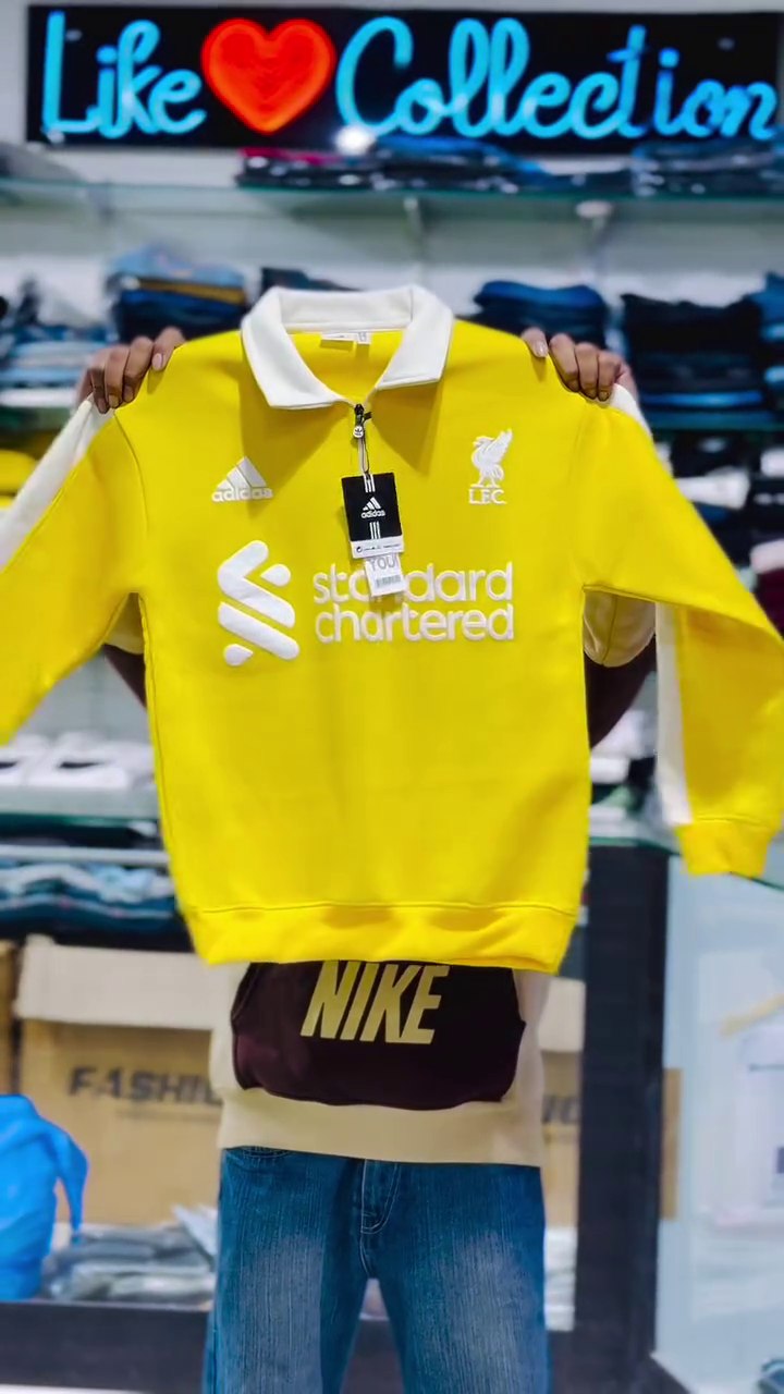 Zip-Neck Sweatshirt with Cream Contrast Collar