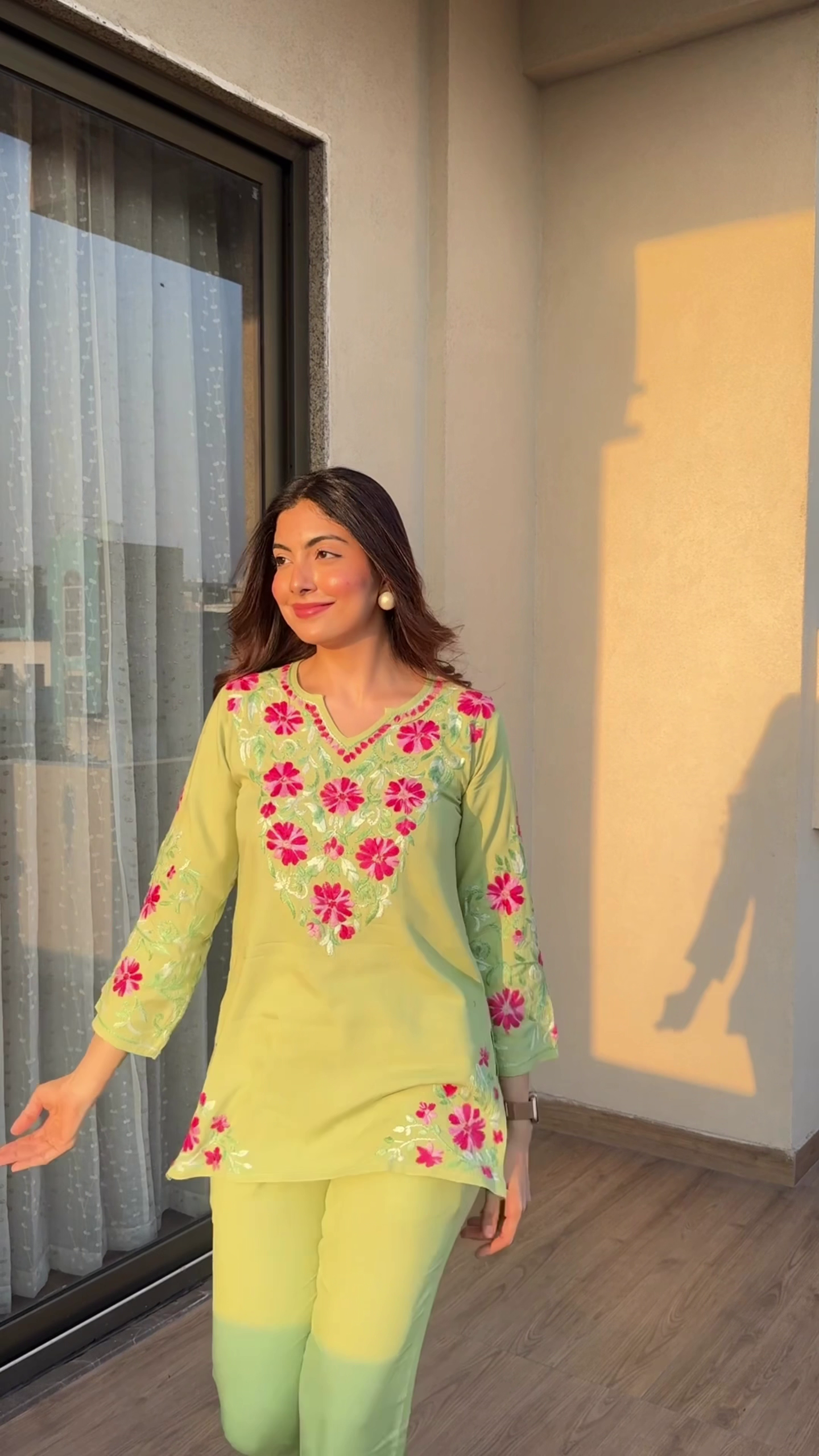 Meadow Bloom Embroidered Kurta Co-Ord Set 🌿🌸✨