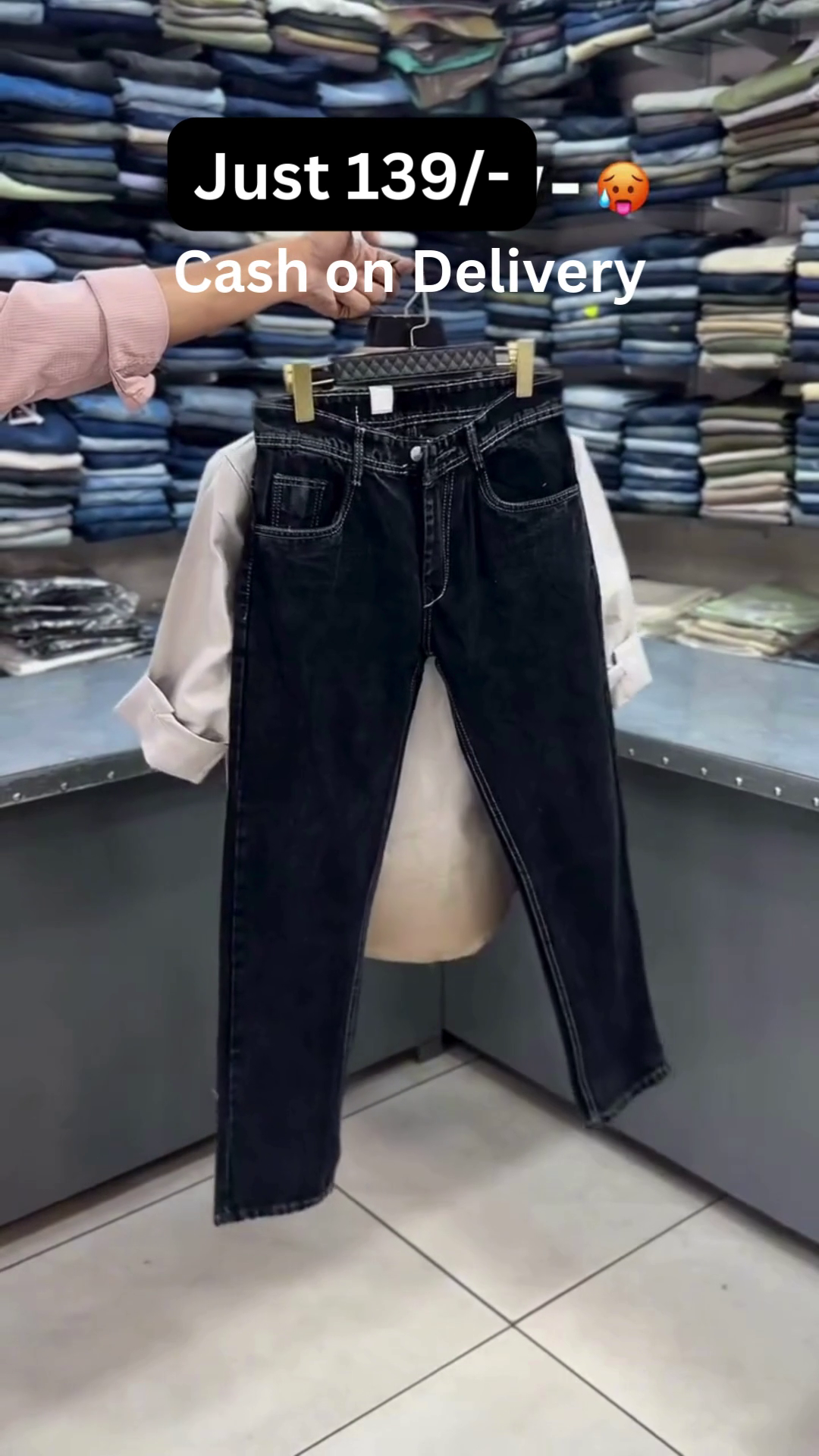 Urban Mist Ombre Shirt & Denim Combo Set 🤍💜👖✨