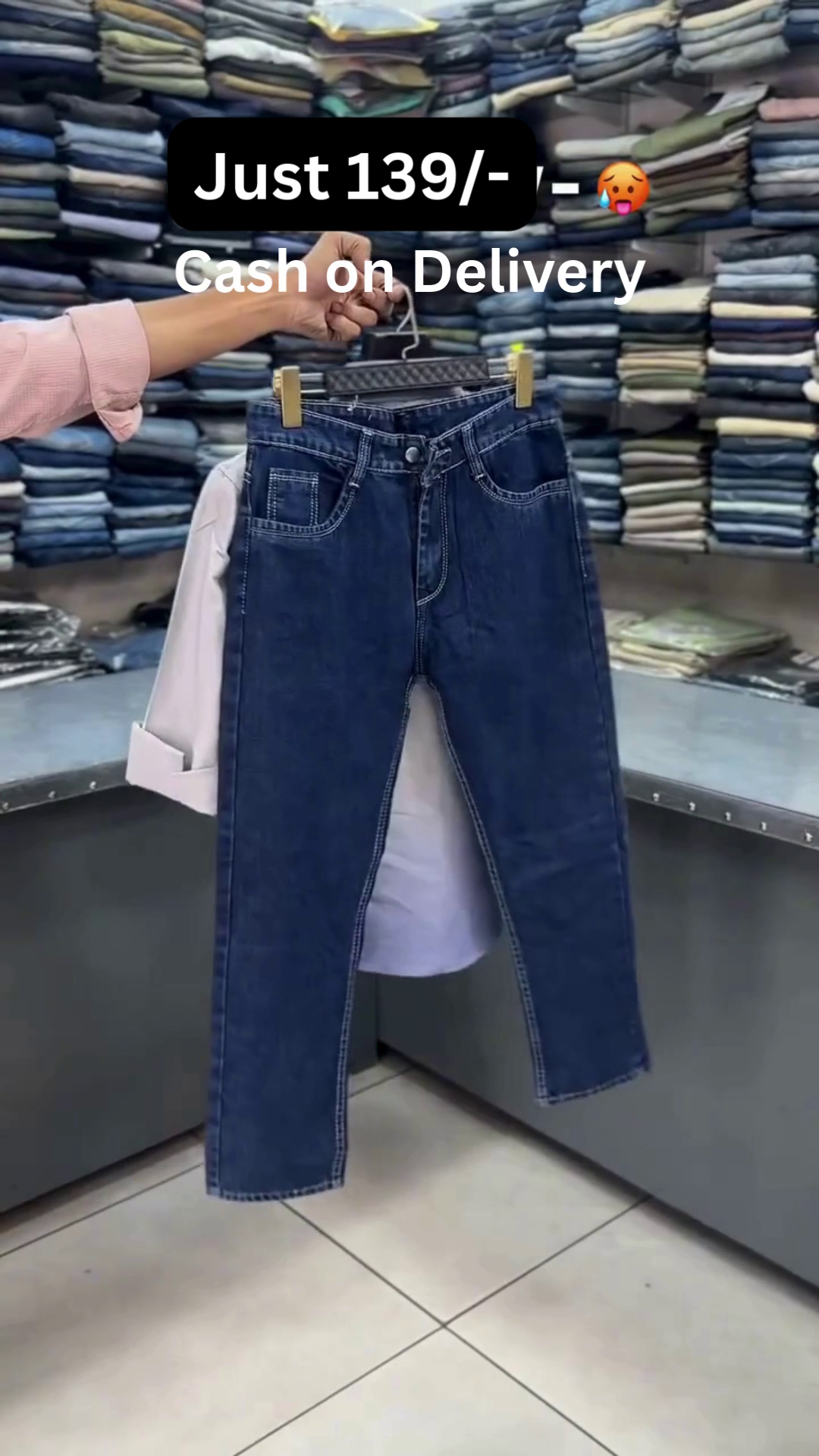 Urban Mist Ombre Shirt & Denim Combo Set 🤍💜👖✨