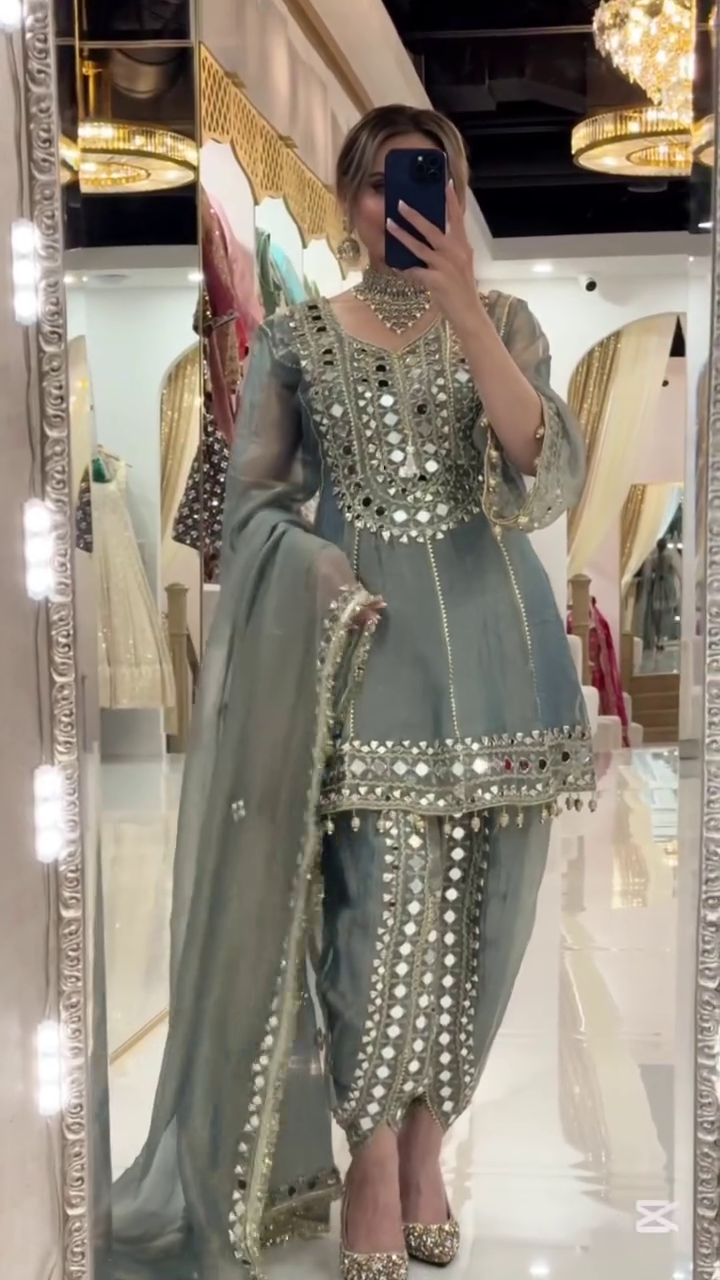 Royal Mauve Mirrorwork Designer Sharara Set 💜✨👑