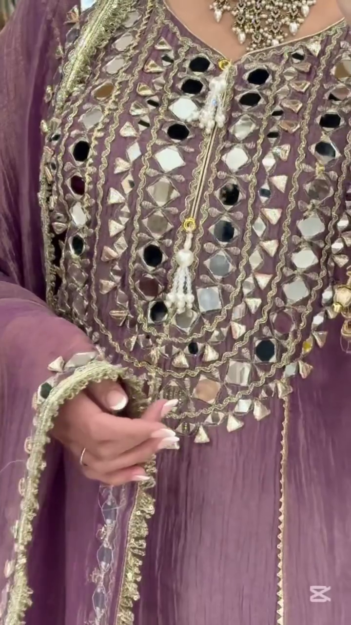 Royal Mauve Mirrorwork Designer Sharara Set 💜✨👑