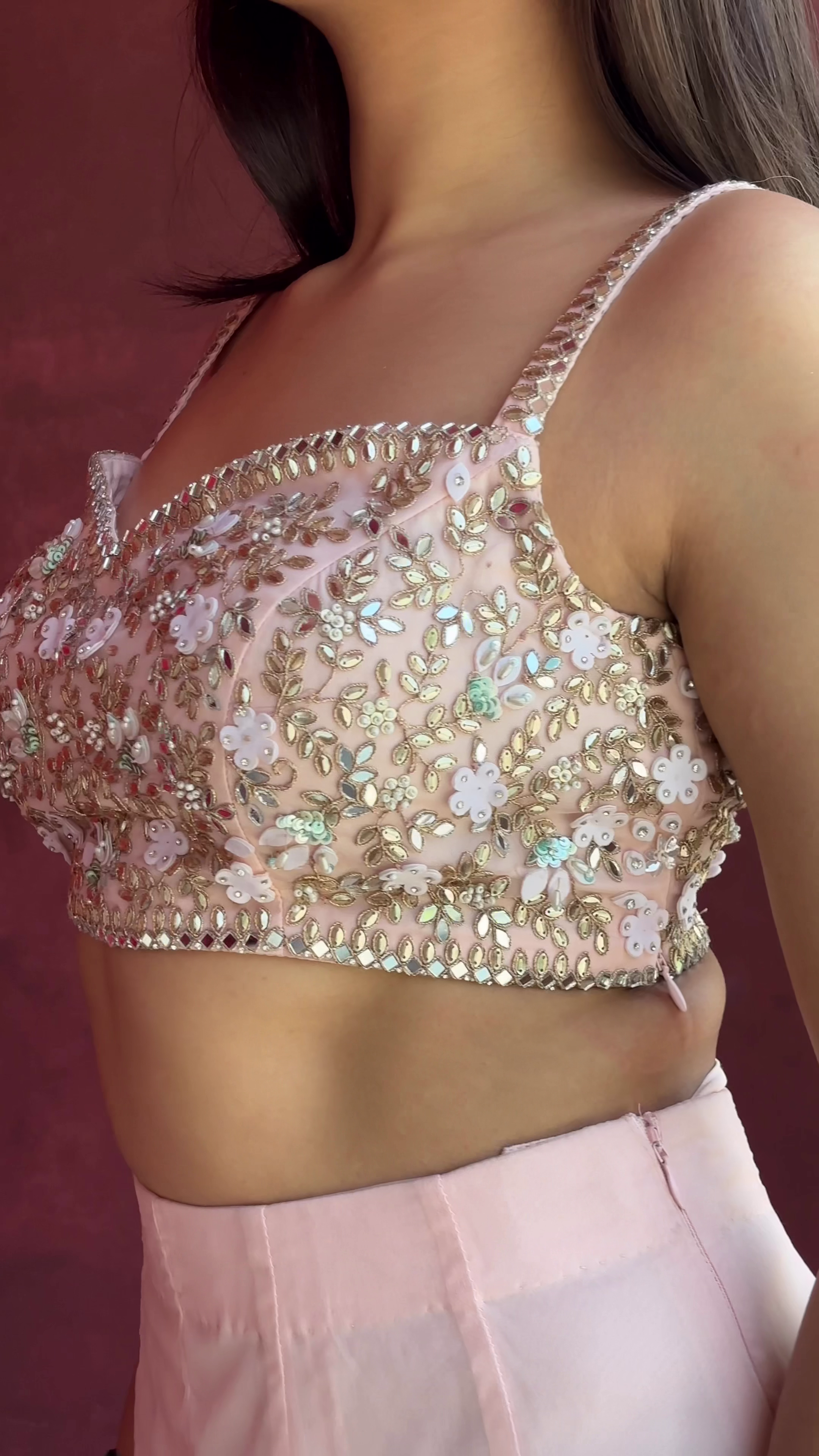 🌸 Blush Pink Embellished Lehenga Set with Sheer Cape Dupatta – Dreamy Festive Glam ✨💖