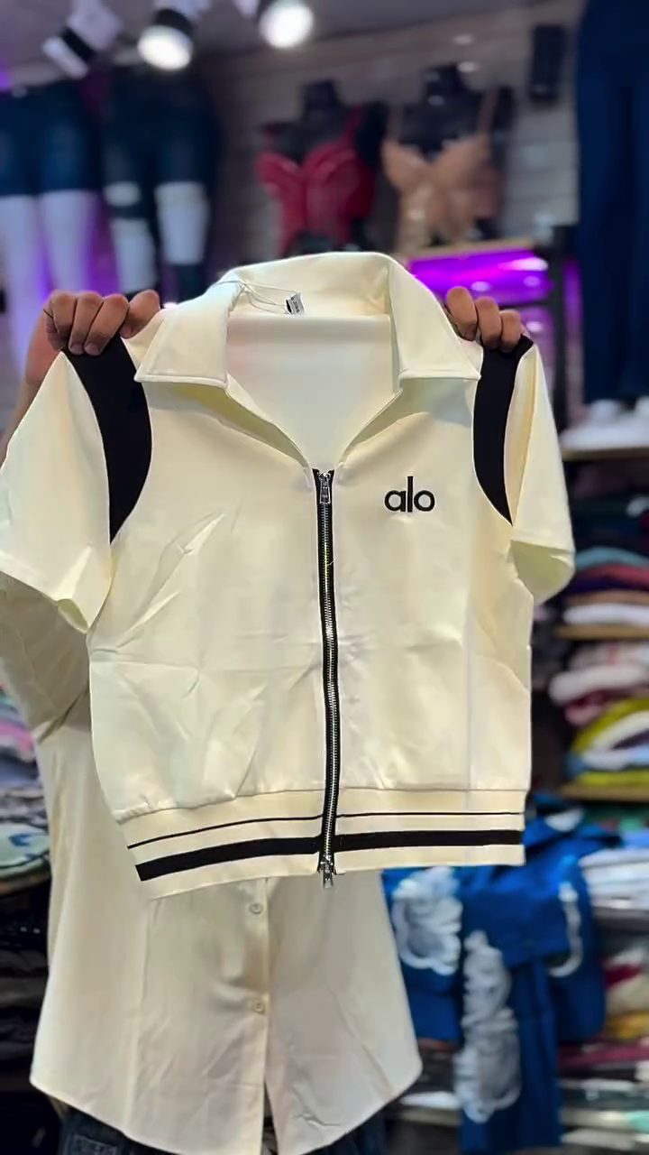 Luxury Ivory Zip-Up Athleisure Co-Ord Track Set with Premium Side Stripe Design 🤍✨🏃‍♀️