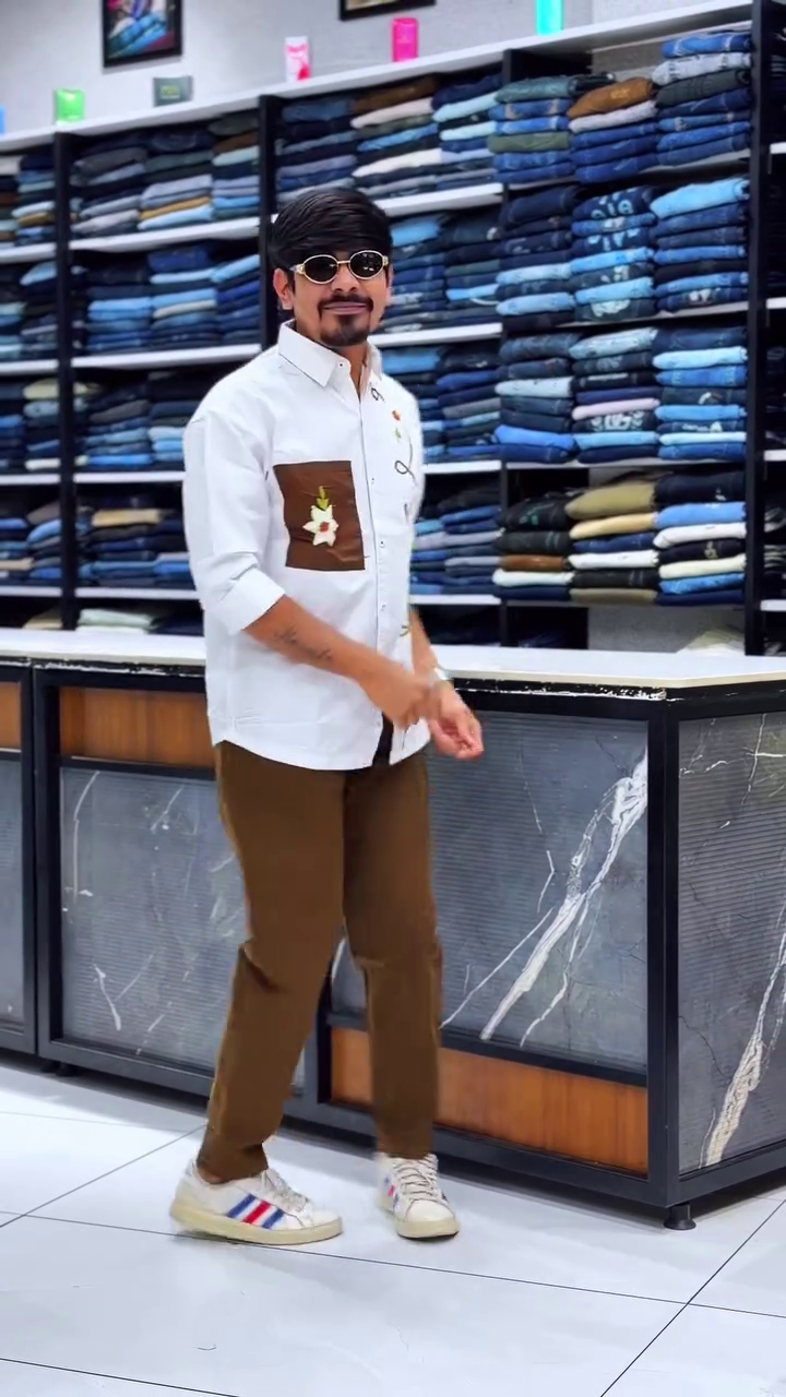 Rustic Bloom Artistic Embroidered Casual Shirt for Men 🌺🧡✨