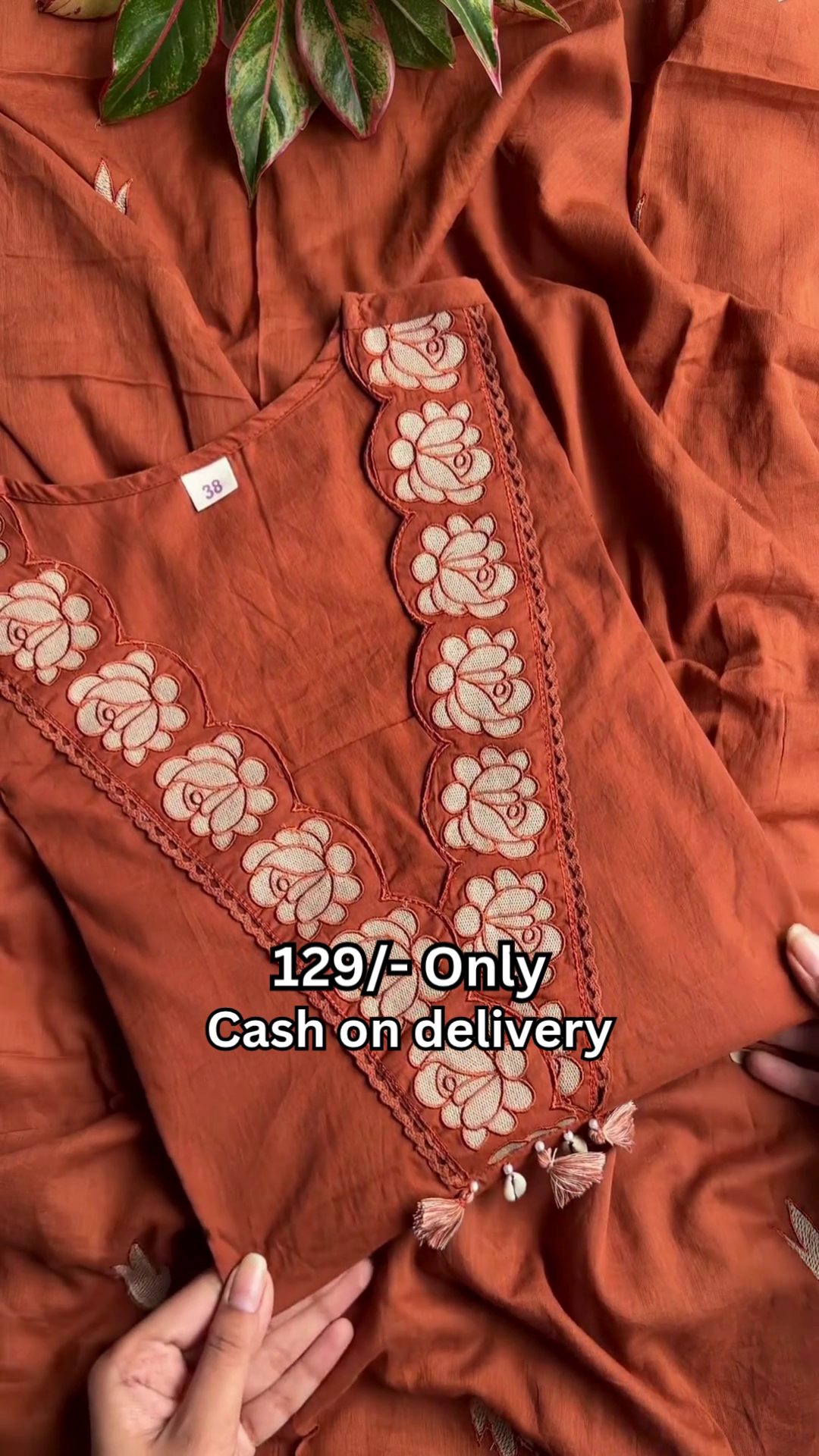 🌸 Elegant Embroidered Cotton Kurti for Women