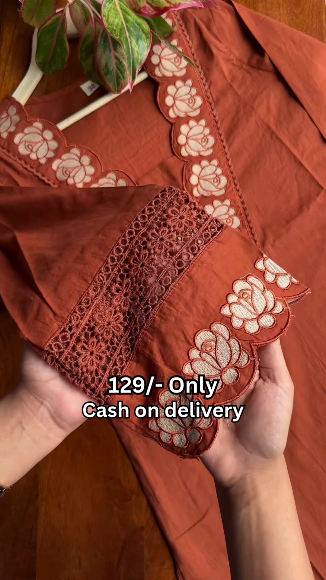 🌸 Elegant Embroidered Cotton Kurti for Women