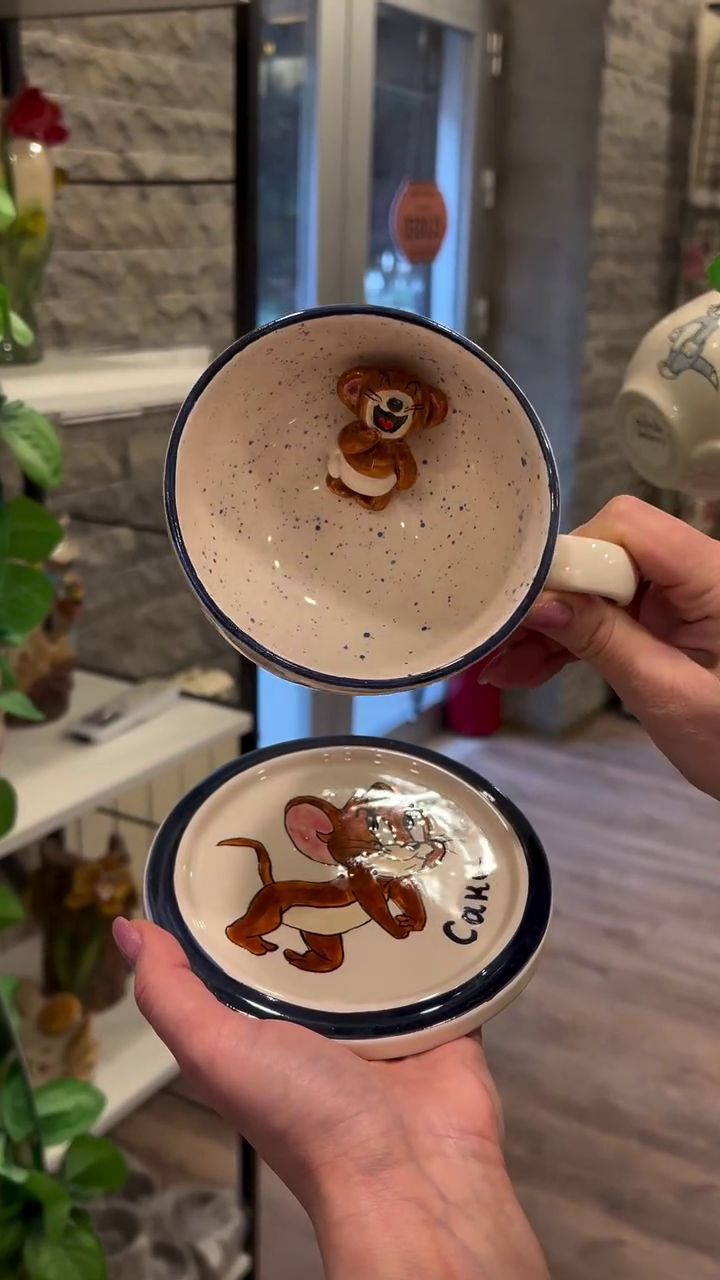 🐭☕ Cute Cartoon Ceramic Coffee Mug Set with Saucer | Premium Designer Tea Cup | Aesthetic Gift Collection | Multiple Colours & Designs Available ✨💖