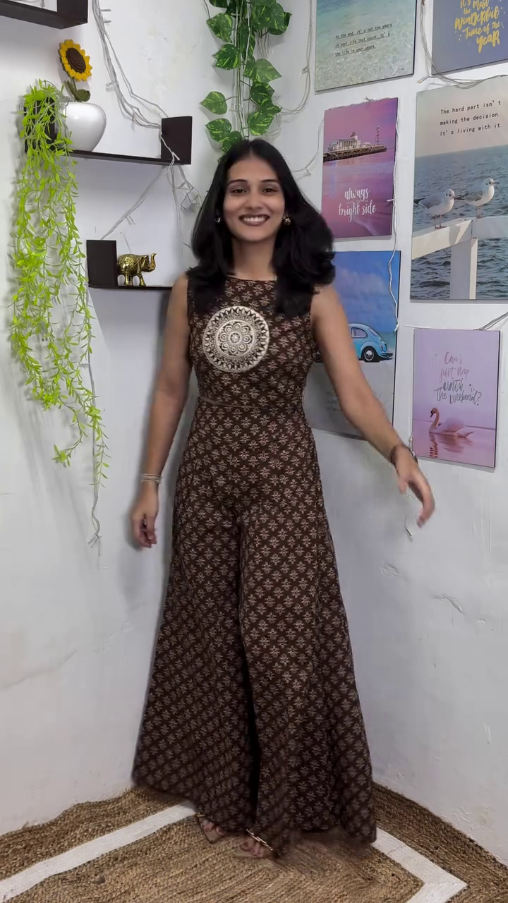 🌺 Premium Bohemian Printed Sleeveless Crop Top & Wide Leg Palazzo Co-Ord Set for Women | Trendy Ethnic Fusion Two-Piece Outfit | Stylish Casual & Vacation Wear